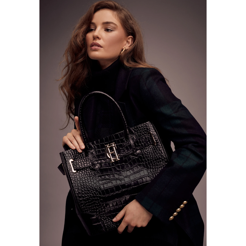 Holland Cooper The Brompton Tote - Black Croc-4